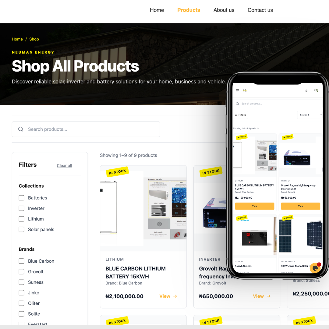Neuman Energy product catalogue